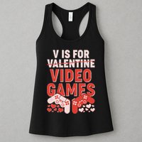 Funny V is For Video Games Gaming Fan Womens Tank Top