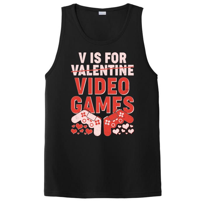 Funny V is For Video Games Gaming Fan PosiCharge Competitor Tank