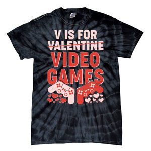 Funny V is For Video Games Gaming Fan Tie-Dye T-Shirt