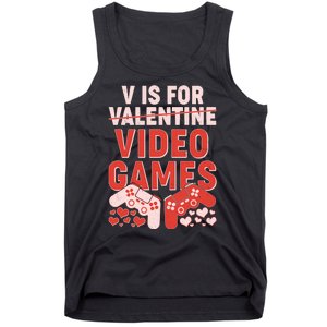 Funny V is For Video Games Gaming Fan Tank Top