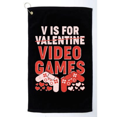 Funny V is For Video Games Gaming Fan Golf Towel