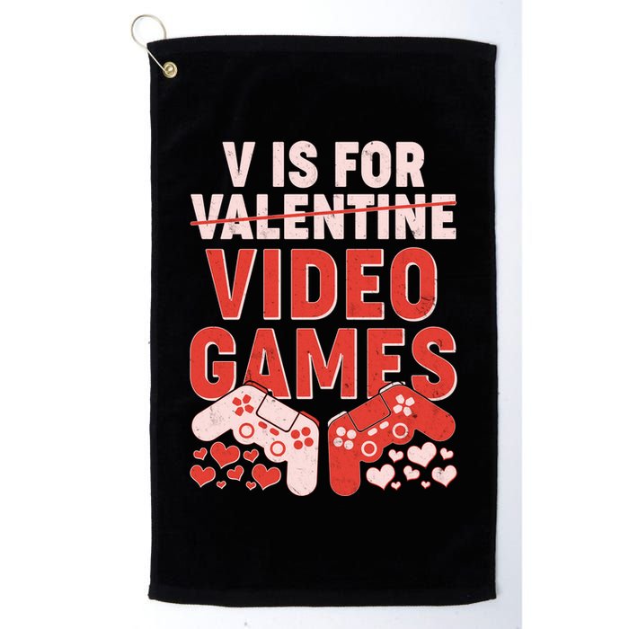 Funny V is For Video Games Gaming Fan Golf Towel