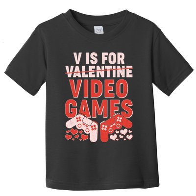 Funny V is For Video Games Gaming Fan Toddler T-Shirt