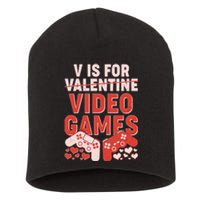 Funny V is For Video Games Gaming Fan Short Acrylic Beanie