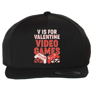 Funny V is For Video Games Gaming Fan Wool Snapback Cap