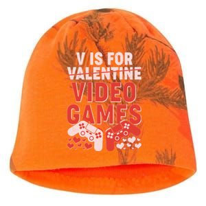 Funny V is For Video Games Gaming Fan Kati - Camo Knit Beanie