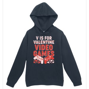 Funny V is For Video Games Gaming Fan Urban Pullover Hoodie