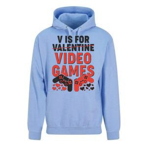 Funny V is For Video Games Gaming Fan Unisex Surf Hoodie