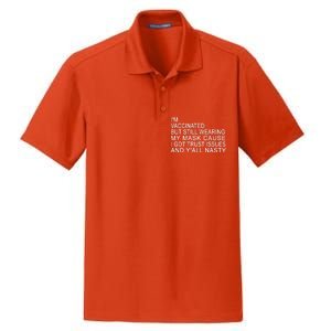 Funny Vaccinated Trust Issues Dry Zone Grid Polo