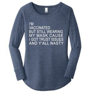 Funny Vaccinated Trust Issues Women's Perfect Tri Tunic Long Sleeve Shirt