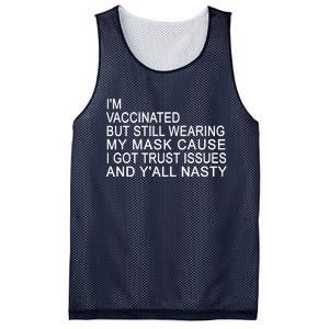 Funny Vaccinated Trust Issues Mesh Reversible Basketball Jersey Tank