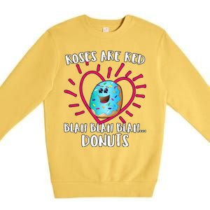 Funny Valentines Day Donuts Roses Are Red Premium Crewneck Sweatshirt