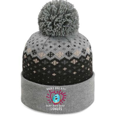 Funny Valentines Day Donuts Roses Are Red The Baniff Cuffed Pom Beanie