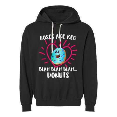 Funny Valentines Day Donuts Roses Are Red Garment-Dyed Fleece Hoodie