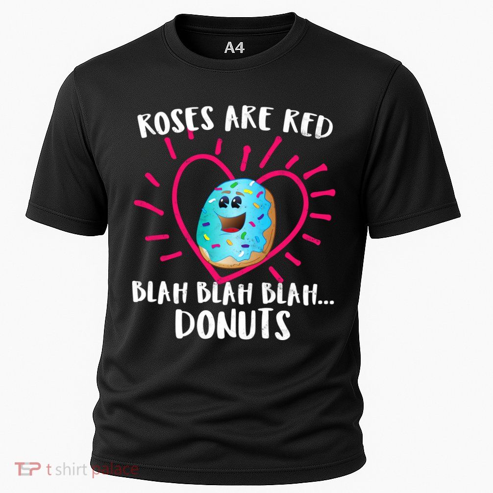 Funny Valentines Day Donuts Roses Are Red Cooling Performance Crew T-Shirt