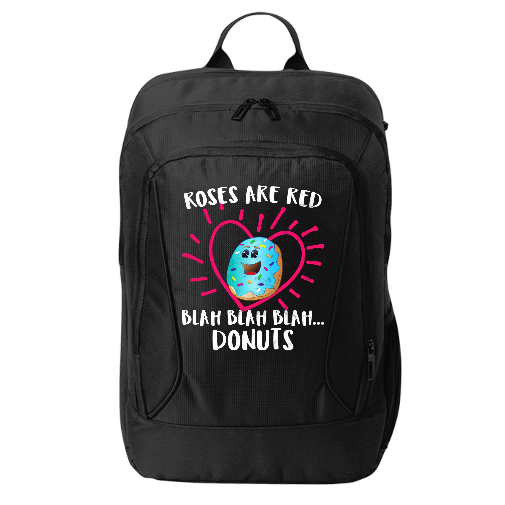 Funny Valentines Day Donuts Roses Are Red City Backpack
