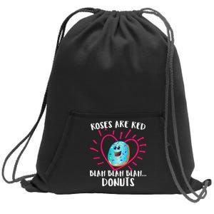 Funny Valentines Day Donuts Roses Are Red Sweatshirt Cinch Pack Bag