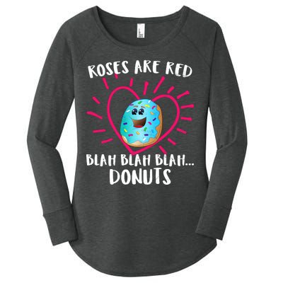 Funny Valentines Day Donuts Roses Are Red Women's Perfect Tri Tunic Long Sleeve Shirt