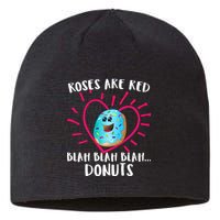 Funny Valentines Day Donuts Roses Are Red Sustainable Beanie