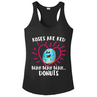 Funny Valentines Day Donuts Roses Are Red Ladies PosiCharge Competitor Racerback Tank
