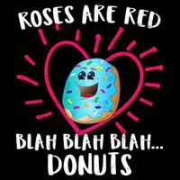 Funny Valentines Day Donuts Roses Are Red Cooling Performance Long Sleeve Crew