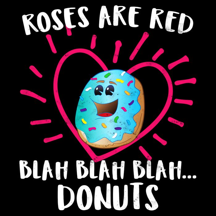 Funny Valentines Day Donuts Roses Are Red Cooling Performance Long Sleeve Crew