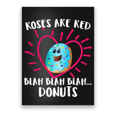 Funny Valentines Day Donuts Roses Are Red Poster