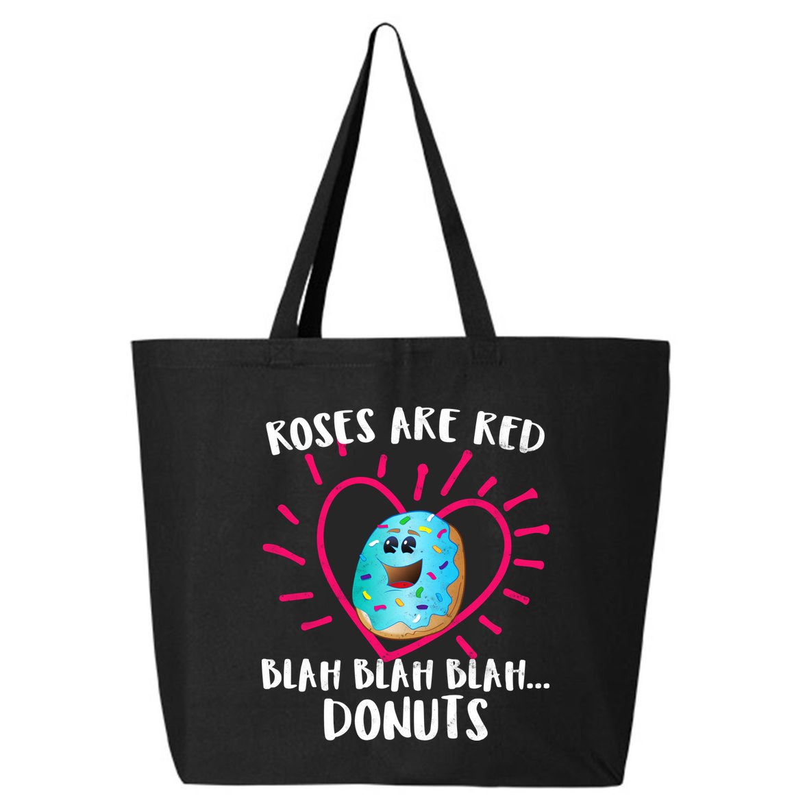 Funny Valentines Day Donuts Roses Are Red 25L Jumbo Tote