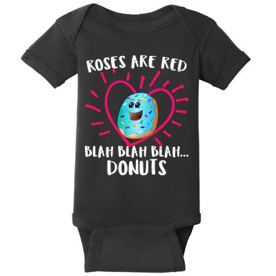Funny Valentines Day Donuts Roses Are Red Baby Bodysuit