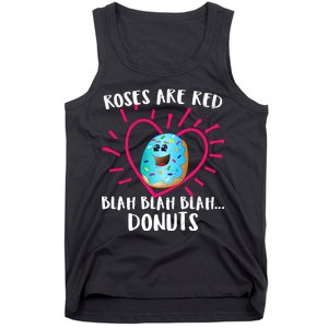 Funny Valentines Day Donuts Roses Are Red Tank Top