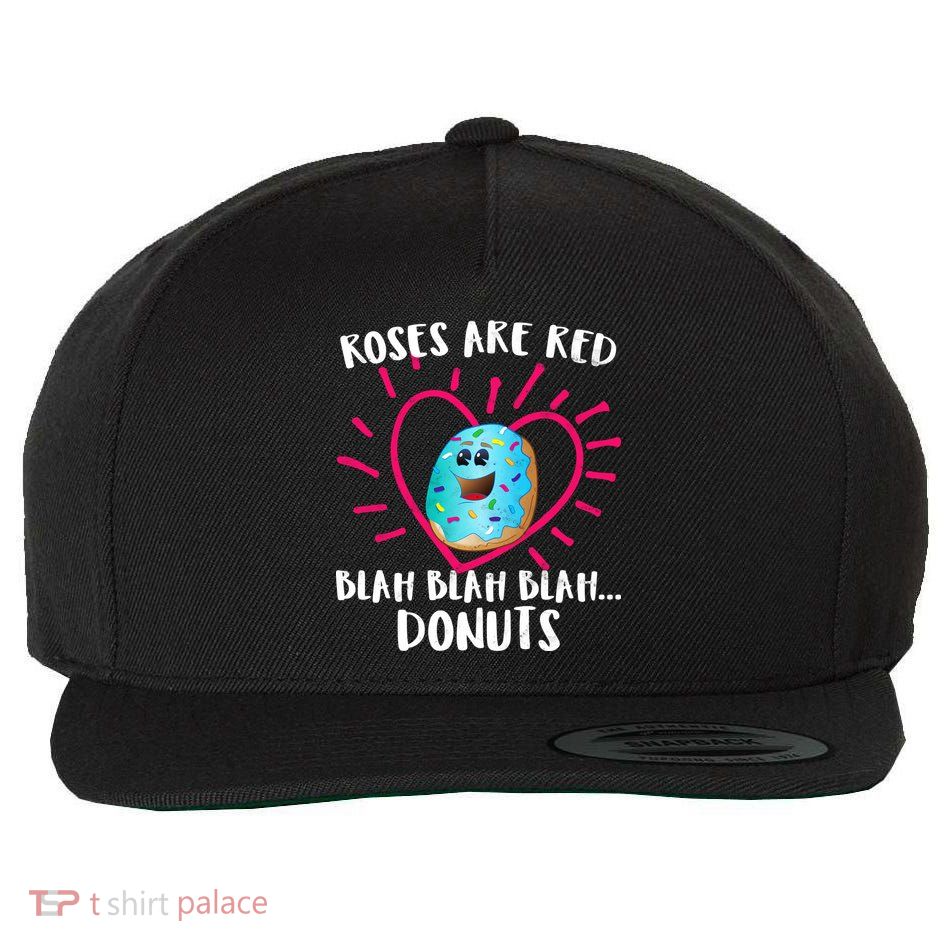 Funny Valentines Day Donuts Roses Are Red Wool Snapback Cap