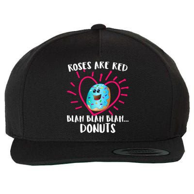 Funny Valentines Day Donuts Roses Are Red Wool Snapback Cap