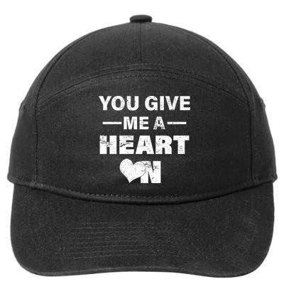 Funny Valentines Day Give Me A Heart On 7-Panel Snapback Hat
