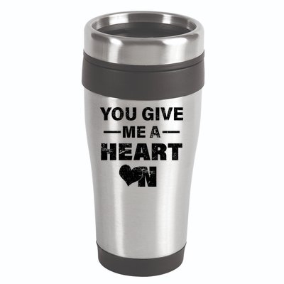 Funny Valentines Day Give Me A Heart On 16oz Travel Tumbler
