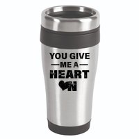 Funny Valentines Day Give Me A Heart On 16oz Travel Tumbler