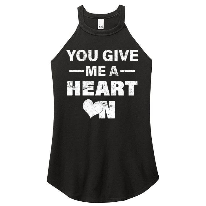 Funny Valentines Day Give Me A Heart On Women's Perfect Tri Rocker Tank