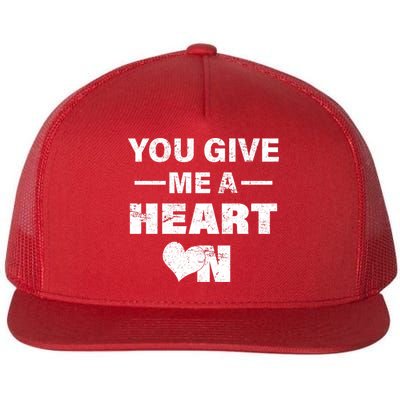 Funny Valentines Day Give Me A Heart On Flat Bill Trucker Hat