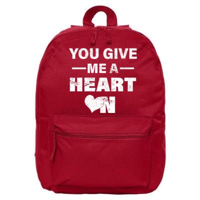 Funny Valentines Day Give Me A Heart On 16 in Basic Backpack