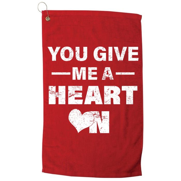 Funny Valentines Day Give Me A Heart On Golf Towel