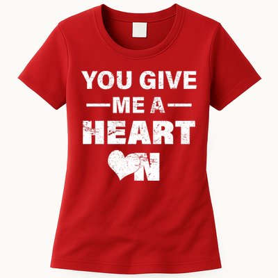 Funny Valentines Day Give Me A Heart On Womens T-Shirt