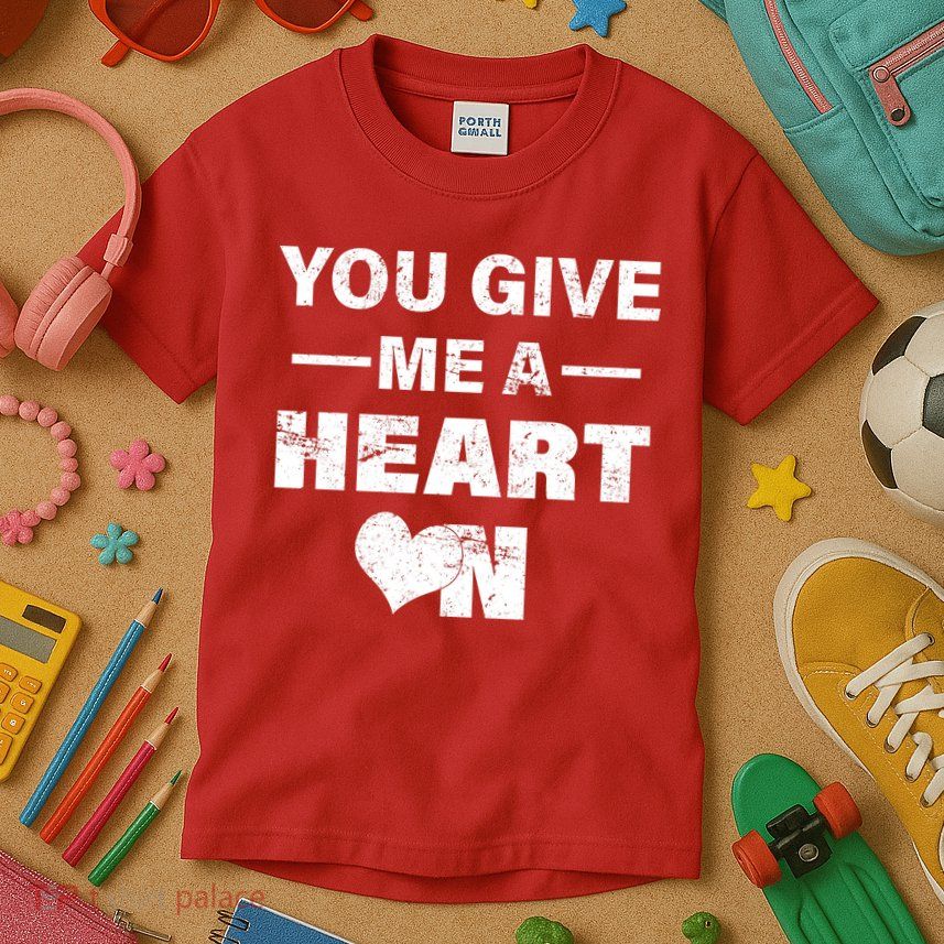 Funny Valentines Day Give Me A Heart On Kids T-Shirt