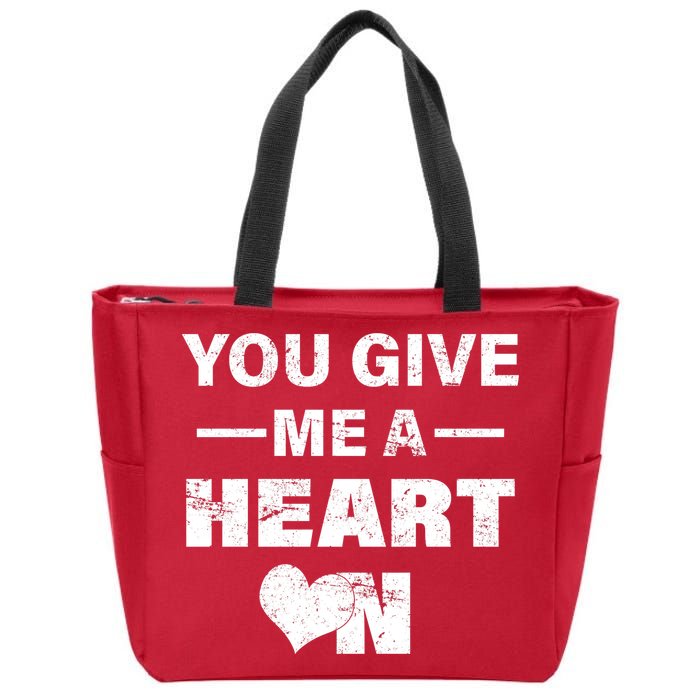 Funny Valentines Day Give Me A Heart On Zip Tote Bag