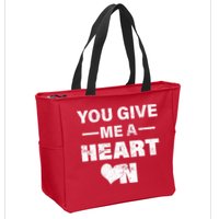 Funny Valentines Day Give Me A Heart On Zip Tote Bag