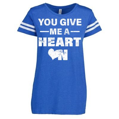 Funny Valentines Day Give Me A Heart On Enza Ladies Jersey Football T-Shirt