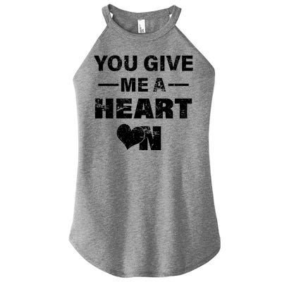 Funny Valentines Day Give Me A Heart On Women’s Perfect Tri Rocker Tank