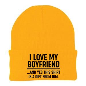 Funny Valentine's Day I Love My Boyfriend  Knit Cap Winter Beanie