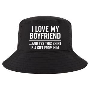 Funny Valentine's Day I Love My Boyfriend  Cool Comfort Performance Bucket Hat