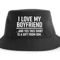 Funny Valentine's Day I Love My Boyfriend  Sustainable Bucket Hat