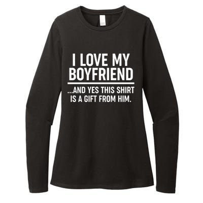 Funny Valentine's Day I Love My Boyfriend  Womens CVC Long Sleeve Shirt