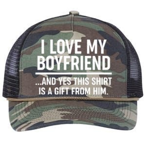 Funny Valentine's Day I Love My Boyfriend  Retro Rope Trucker Hat Cap